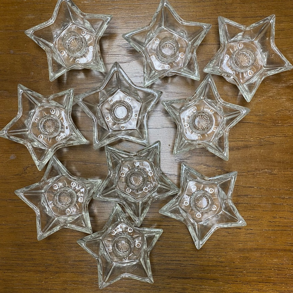 Star-Shaped Glass Candle Holders